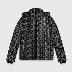 Куртка зимняя для мальчика Милые Чёрные Мордочки Котов, цвет: 3D-черный