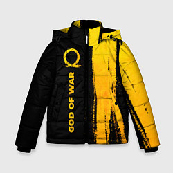 Куртка зимняя для мальчика God of War - gold gradient: по-вертикали, цвет: 3D-черный