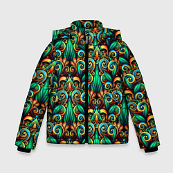 Куртка зимняя для мальчика Объемные яркие узоры, цвет: 3D-светло-серый