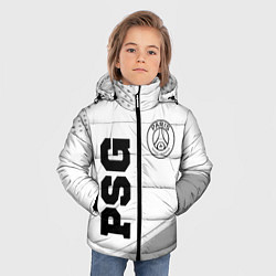 Куртка зимняя для мальчика PSG sport на светлом фоне: символ и надпись вертик, цвет: 3D-черный — фото 2