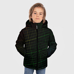 Куртка зимняя для мальчика Радужная сетка - текстура, цвет: 3D-светло-серый — фото 2