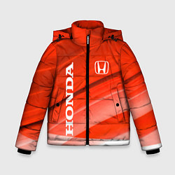 Зимняя куртка для мальчика Хонда - Красно-белая абстракция