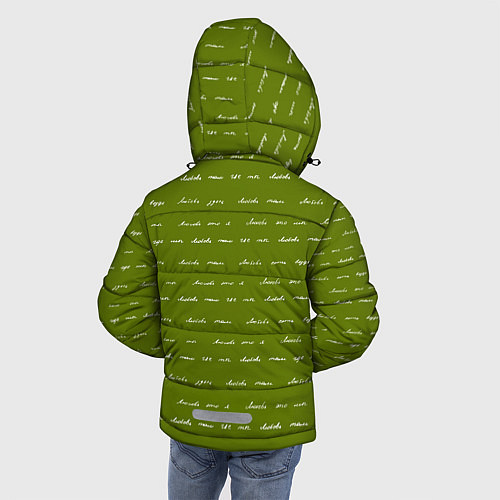Зимняя куртка для мальчика Зелёная любовь / 3D-Черный – фото 4