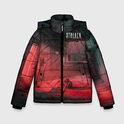 Куртка зимняя для мальчика STALKER Кот Смотрит В Окно Во Время Выброса, цвет: 3D-красный