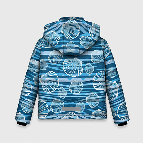 Зимняя куртка для мальчика Паттерн из створок ракушки - океан / 3D-Светло-серый – фото 2