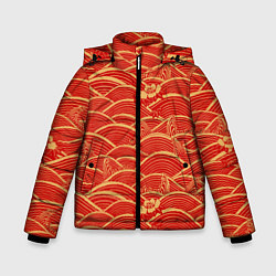 Зимняя куртка для мальчика Китайская иллюстрация волн