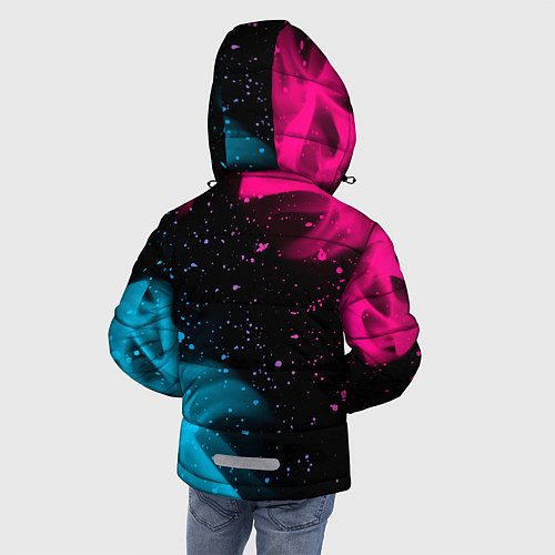 Зимняя куртка для мальчика Dead Space - neon gradient: символ и надпись верти / 3D-Черный – фото 4