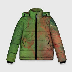 Зимняя куртка для мальчика Зелёные и красные волны красок