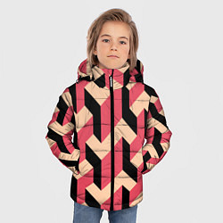 Куртка зимняя для мальчика Объемный геометрический узор geometry, цвет: 3D-светло-серый — фото 2