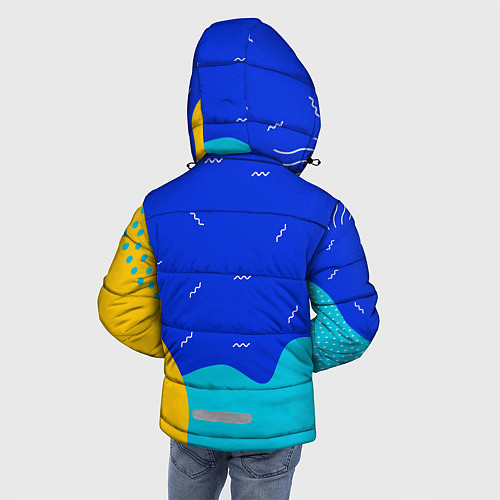 Зимняя куртка для мальчика Кляксы - абстракция / 3D-Красный – фото 4