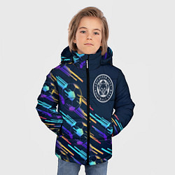 Куртка зимняя для мальчика Leicester City градиентные мячи, цвет: 3D-черный — фото 2