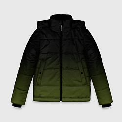 Зимняя куртка для мальчика Черный и хвойный зеленый градиент