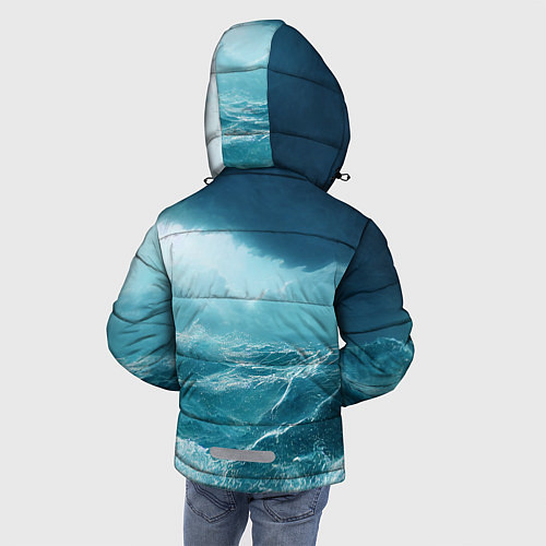 Зимняя куртка для мальчика Буря в море / 3D-Черный – фото 4