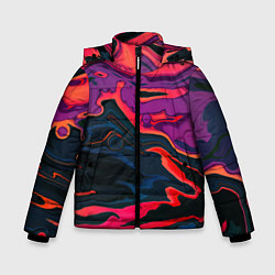 Куртка зимняя для мальчика Текстура масляное пятно, цвет: 3D-светло-серый