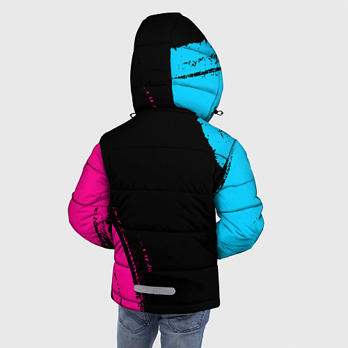 Зимняя куртка для мальчика Bayern - neon gradient: надпись, символ / 3D-Черный – фото 4