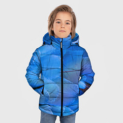 Куртка зимняя для мальчика Текстура с голубыми перьями, цвет: 3D-светло-серый — фото 2