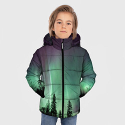 Куртка зимняя для мальчика Сияние над лесом, цвет: 3D-светло-серый — фото 2
