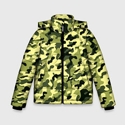 Зимняя куртка для мальчика Камуфляж Зеленые листья