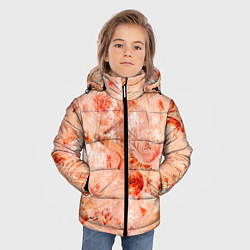 Куртка зимняя для мальчика Гранжевый цветочный узор, коралловый фон, цвет: 3D-светло-серый — фото 2