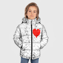 Куртка зимняя для мальчика Сердце карандашом, цвет: 3D-светло-серый — фото 2