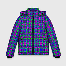 Куртка зимняя для мальчика Калейдоскопический неоновый узор, цвет: 3D-черный