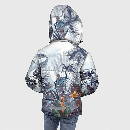 Зимняя куртка для мальчика Пышный тропический лес / 3D-Светло-серый – фото 4
