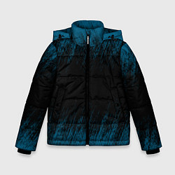 Зимняя куртка для мальчика Синие штрихи на черном