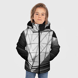 Куртка зимняя для мальчика Абстрактные тени и геометрические фигуры, цвет: 3D-светло-серый — фото 2