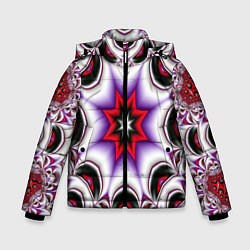 Куртка зимняя для мальчика Грубый фрактальный узор, цвет: 3D-светло-серый