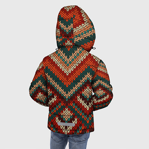 Зимняя куртка для мальчика Вязаная ткань - текстура / 3D-Красный – фото 4