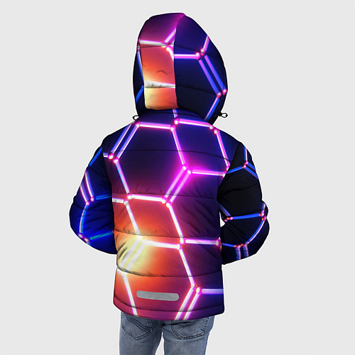 Зимняя куртка для мальчика Магическая неоновая броня / 3D-Светло-серый – фото 4
