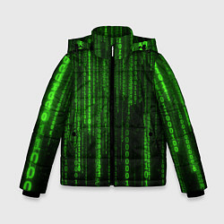 Зимняя куртка для мальчика Двоичный код зеленый