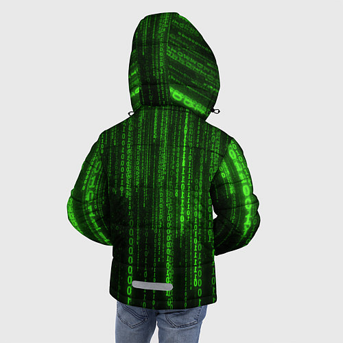 Зимняя куртка для мальчика Двоичный код зеленый / 3D-Черный – фото 4