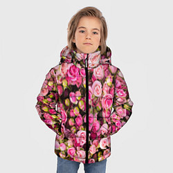 Куртка зимняя для мальчика Фон из розовых роз, цвет: 3D-красный — фото 2