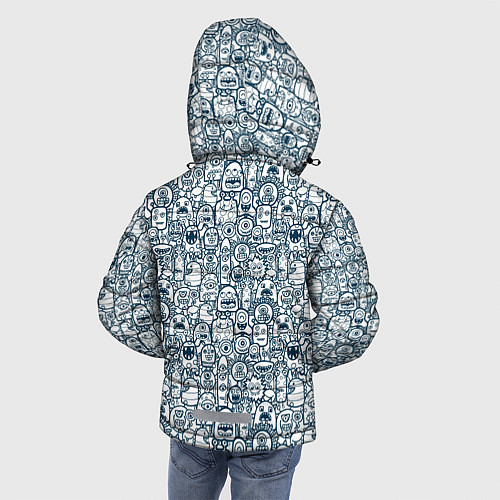 Зимняя куртка для мальчика Монстрики с антенками / 3D-Светло-серый – фото 4