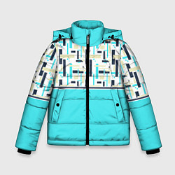 Зимняя куртка для мальчика Голубой неоновый геометрический узор