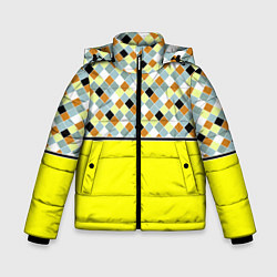 Зимняя куртка для мальчика Желтый неоновый комбинированный узор