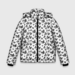 Куртка зимняя для мальчика Череп без челюсти, цвет: 3D-светло-серый