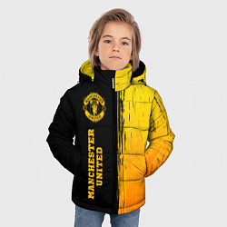 Куртка зимняя для мальчика Manchester United - gold gradient: по-вертикали, цвет: 3D-черный — фото 2