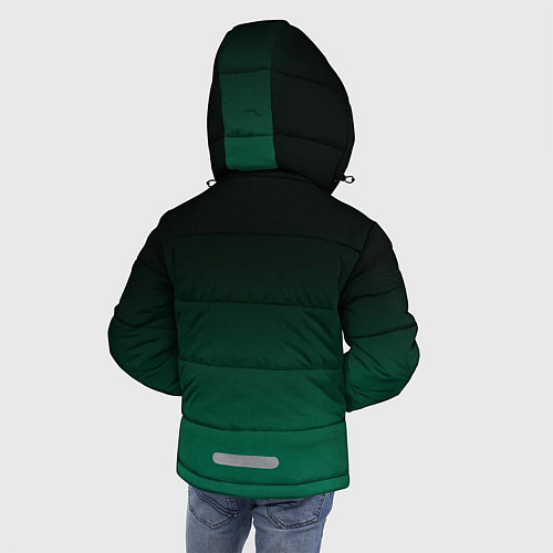 Зимняя куртка для мальчика Черный и бирюзово - зеленый, текстурированный под / 3D-Светло-серый – фото 4