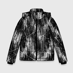 Куртка зимняя для мальчика Черно-белые штрихи, зигзаг, цвет: 3D-светло-серый