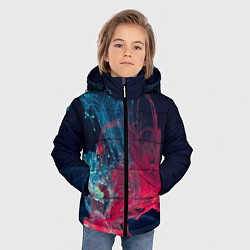Куртка зимняя для мальчика Полёт красок во тьме, цвет: 3D-черный — фото 2
