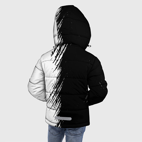 Зимняя куртка для мальчика Бармен из России и герб РФ: по-вертикали / 3D-Черный – фото 4