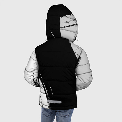 Зимняя куртка для мальчика Монтажник из России и герб РФ: надпись, символ / 3D-Черный – фото 4