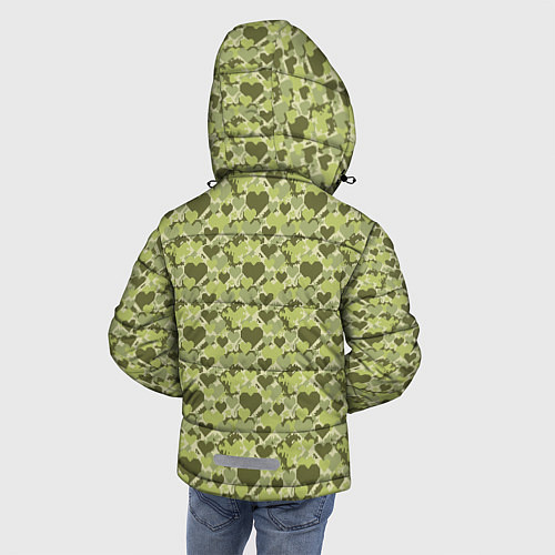 Зимняя куртка для мальчика Милитари сердце пиксель / 3D-Черный – фото 4