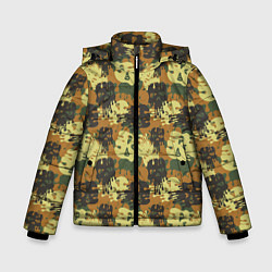Куртка зимняя для мальчика Милитари череп, цвет: 3D-черный