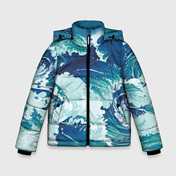 Зимняя куртка для мальчика Несущиеся морские волны