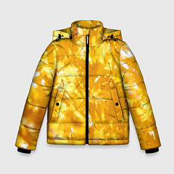 Куртка зимняя для мальчика Золотые листья на ветках, цвет: 3D-светло-серый