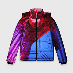 Куртка зимняя для мальчика Ледяные кубы - Красный, синий, розовый, цвет: 3D-светло-серый