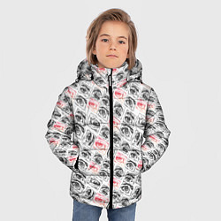 Куртка зимняя для мальчика Глаза и брови поп арт, цвет: 3D-светло-серый — фото 2